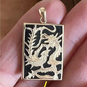 *Just sold* It’s the year of the Dragon “ 14k Gold & Black Onyx Dragon & Rooster